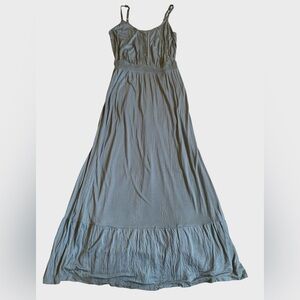 Old Navy Sleeveless Grey Maxy Dress Women's Size XL Lace Detail Smoked Waist